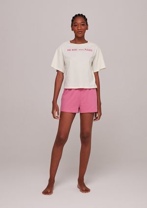 Pijama Curto Feminino Texturizado - Rosa