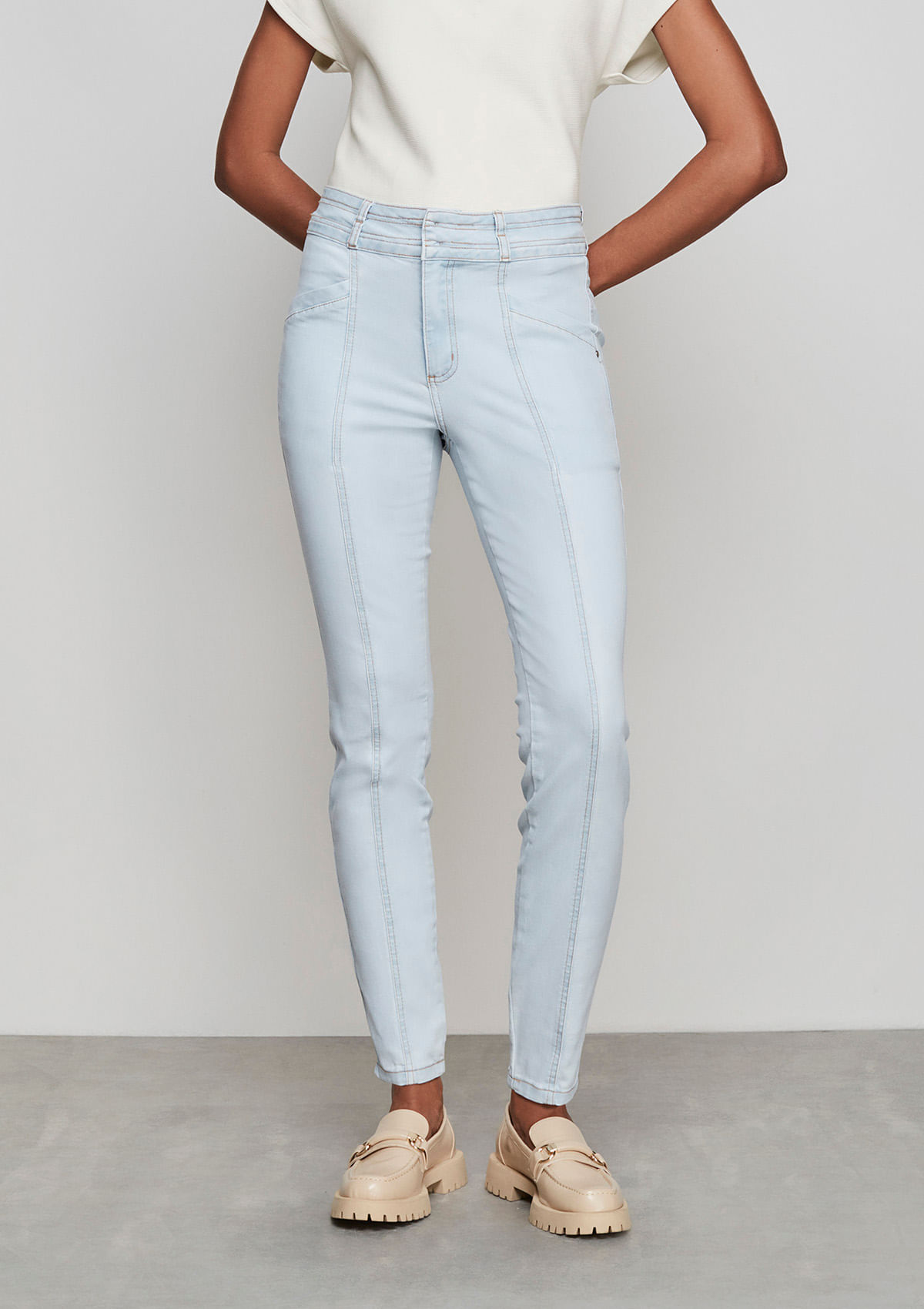 Calça Jeans Skinny Ultra Stretch Cintura Alta