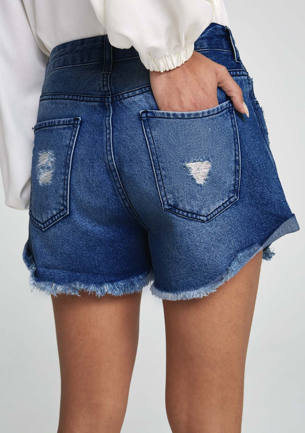 Short boyfriend hot sale cintura alta