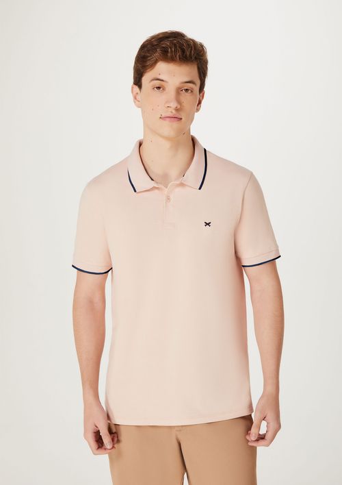 Camisa Polo Básica Masculina Super Cotton Com Bordado - Rosa