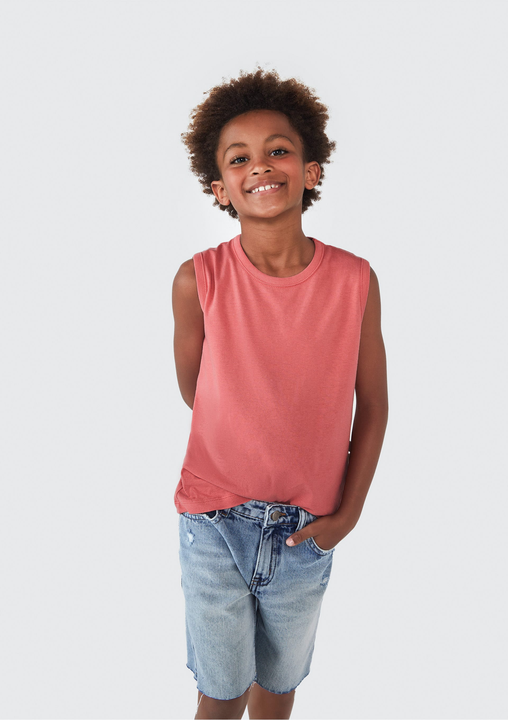 Bermuda Jeans Infantil Menino Reta - Azul Bermuda Jeans Infantil Menino Reta - Azul