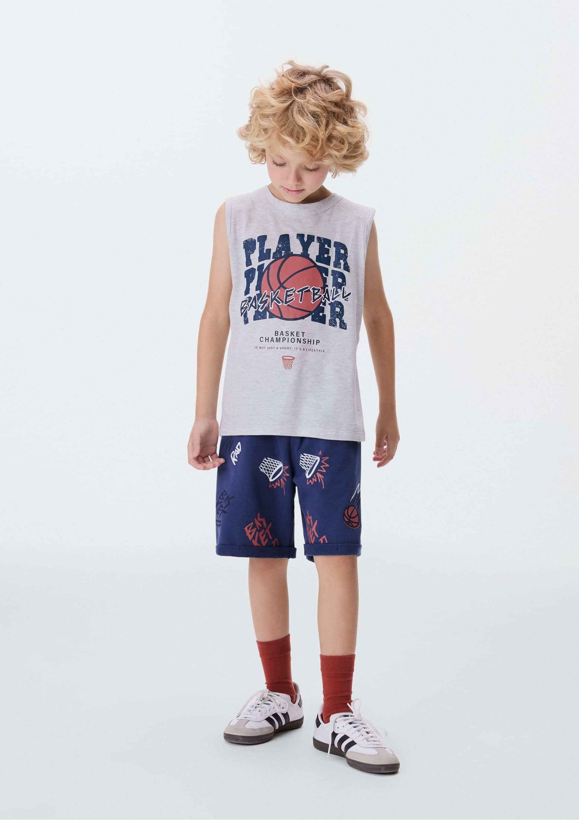 Conjunto Curto Infantil Menino Com Estampa - Azul Conjunto Curto Infantil Menino Com Estampa - Azul