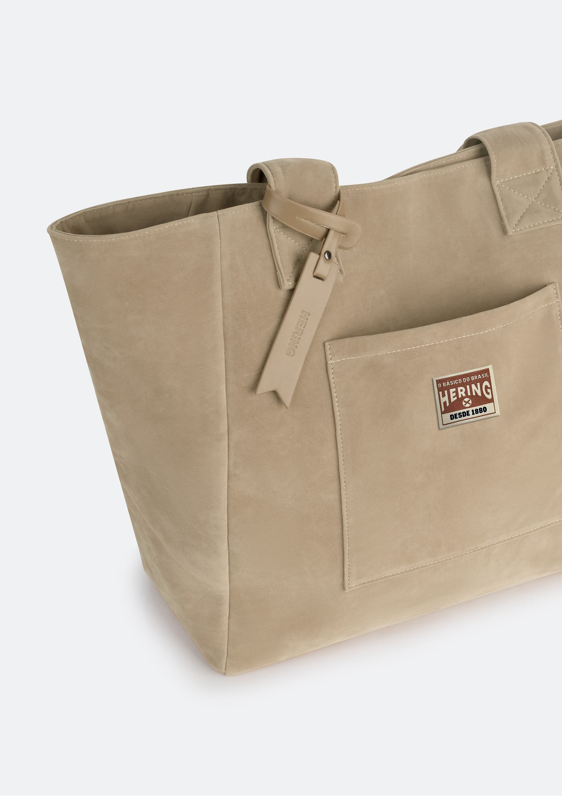 Bolsa Feminina Tote Em Suede - Bege