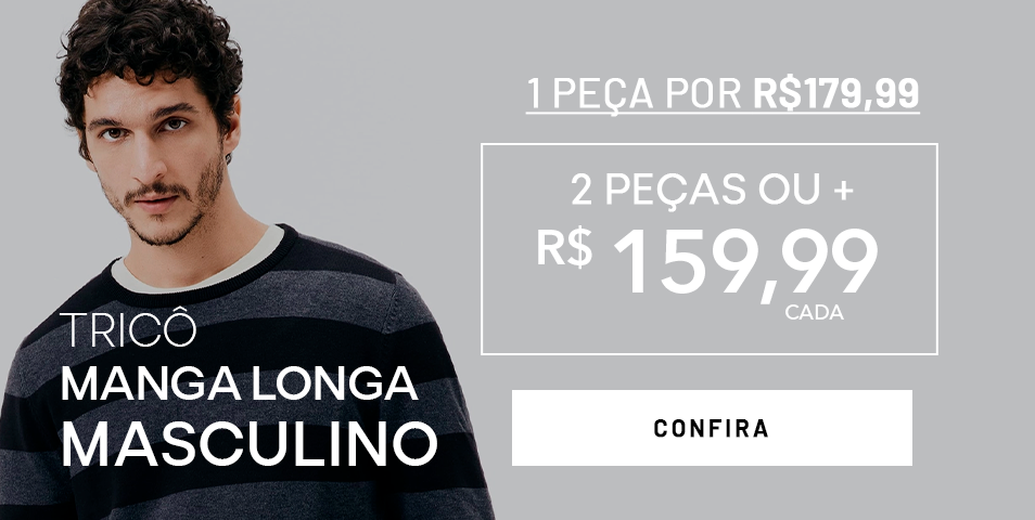 Combo Manga Longa Tricô Masculino Tric