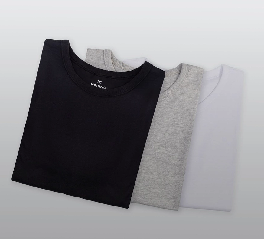 Hering Men's 100% Brazilian Long Sleeve Premium Cotton Crew Neck T-Shirt Tee