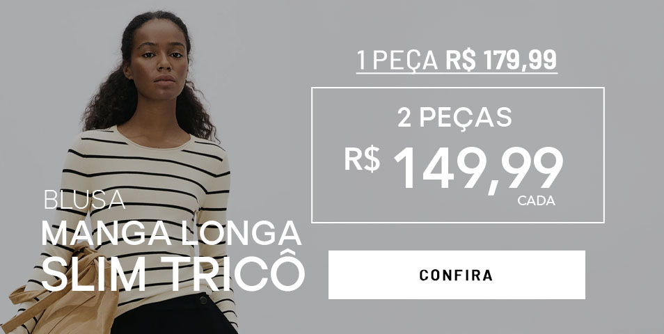 Combo Manga Longa Tricô Feminina